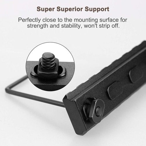 Bontok Picatinny Aluminum Accessory Rail Set - Includes T-Nuts, Screws & Wrench | Squared Corner Design