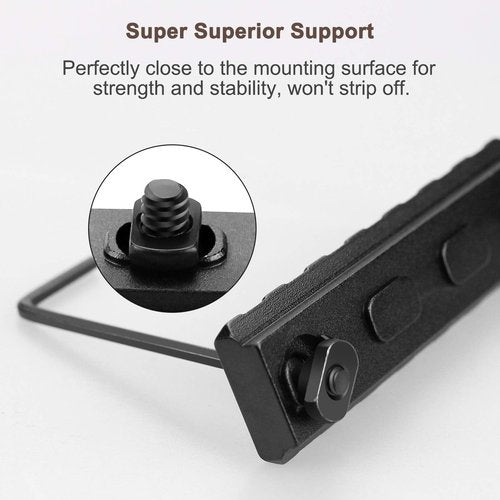 Bontok Single Picatinny Aluminum Accessory Rail Set with T-Nuts & Screws, Wrench- Squared Corner- Aluminum