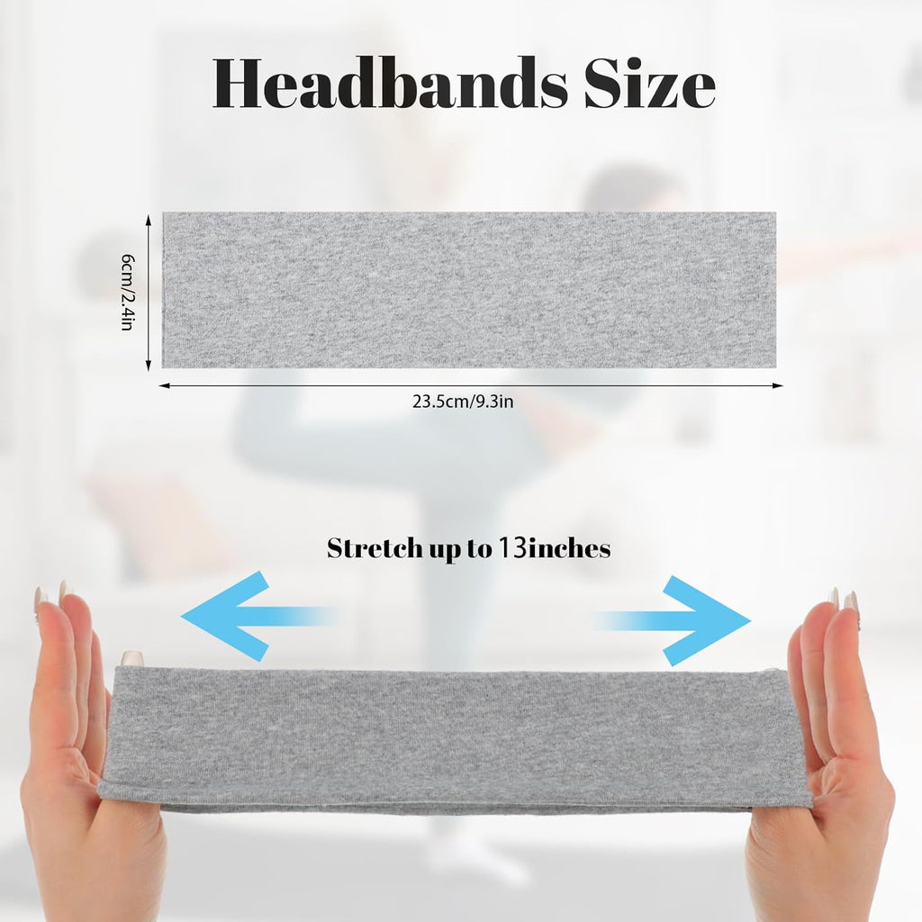 Obeoby 8 Pack Sport Headbands - Non-Slip Cotton Hair Bands for Women | Sweat Absorbing & Comfortable