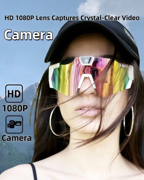 Pov Glasses 4k Baseball with Camera Smart Glass for Men Women Sunglasses Cameras and Audio Video Action 2026 Upgrade Eyeglasses Running Style Meets Function Sports Cycling Hiking HD(Iridescent)