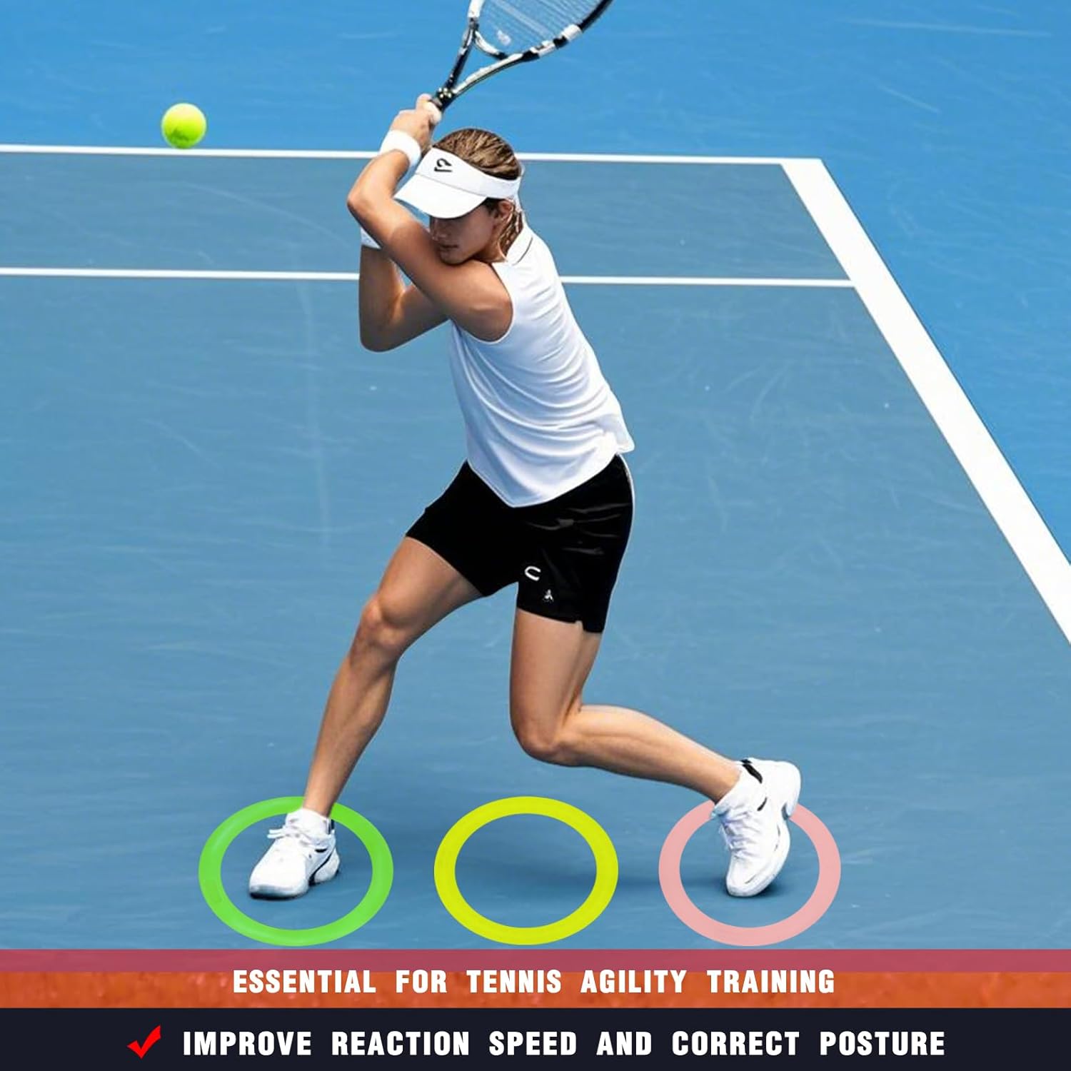 Skiennix Colorful Anti-Slip Speed Rings - 3 Pcs Agility Training Equipment for Basketball Skills