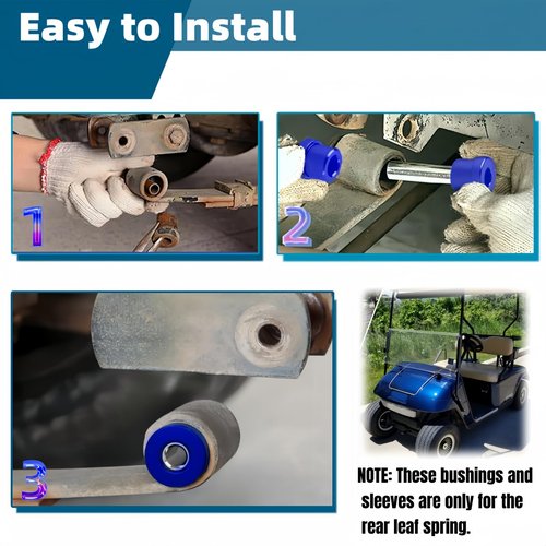 GFHUREB Golf Cart Rear Leaf Spring Shackle Bushing-Golf Cart Spring Bushing Kit for EZGO TXT/Medalist(1994-up) and Club Car DS (1981-up Cart Rear Leaf Spring, OEM 70291-G01 70289-G02 1015583 1012303