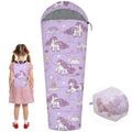 YOVOMEE Kids Sleeping Bag for Girls, 3 Season Sleeping Bag with Backpacking Bag, Warm & Cool Weather, Portable for Travel, Sleepovers, Indoor & Outdoor Camping, Machine Washable