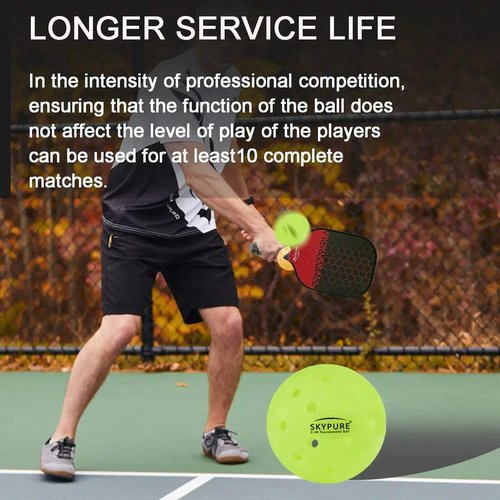 SKYPURE Z-40 Outdoor Pickleball Balls USAPA Pickle Balls - 40-Hole Professional Ball with High Visibility, One-Piece Molded for Tournament, Practice & All Skill Levels 12Balls-Packed
