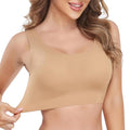 Women's Seamless Pull Over Bras with Removable Pads, Wide Smoothing Back, Bonded Hem for No Movement & All-Day Comfort(US, Alpha, Large, Regular, Regular, Sienna)
