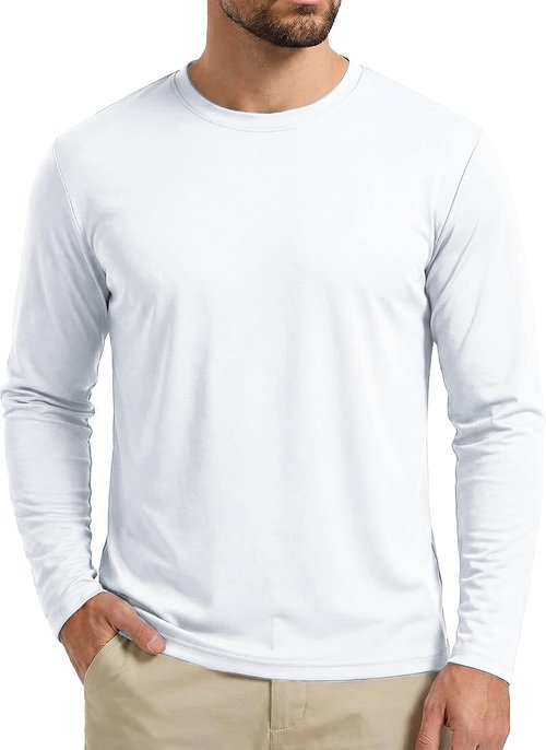 Boladeci Men's Long Sleeve UPF 80+ Sun Shirt - Lightweight UV Protection Rash Guard T-Shirt