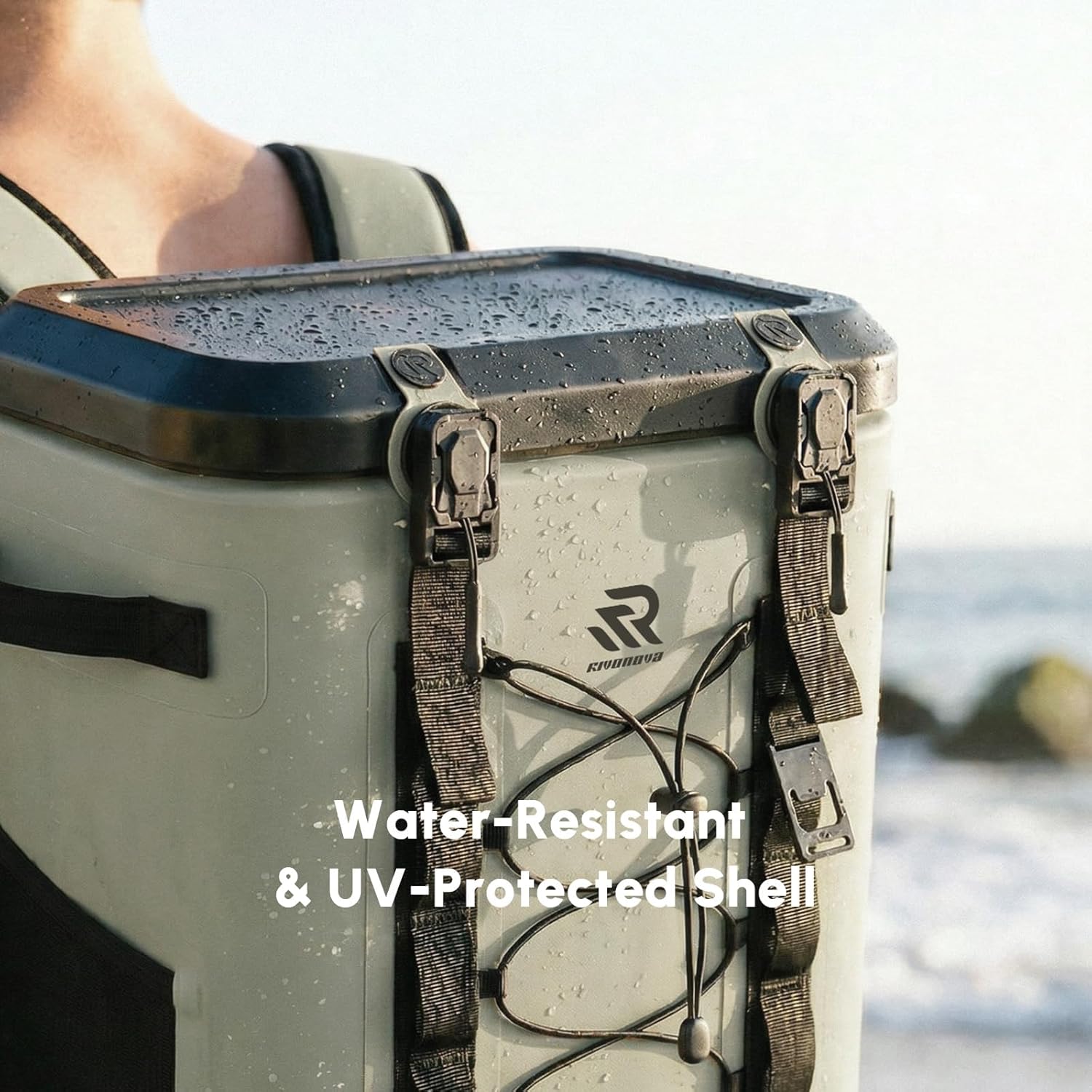Zipperless Magnetic Cooler Backpack by [Brand Name] - 24 Can Insulated Soft Cooler | Leakproof & Durable for Kayaking, Camping, and Boating