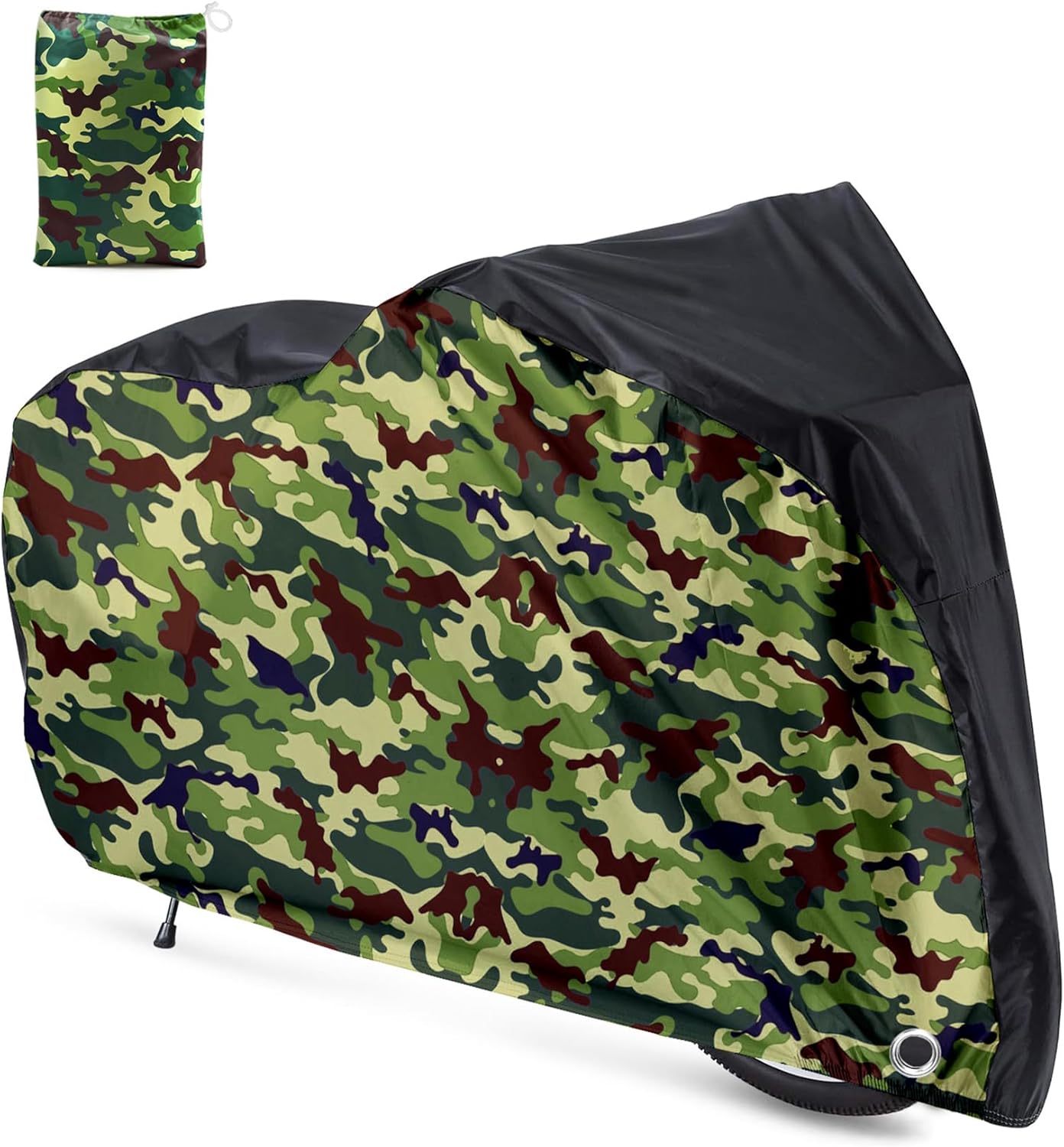 Roctee Waterproof Bicycle Cover - Wind & Rain Protection for XL Mountain & Road Bikes | Black & Camo, 78.7''L x 27.6''W x 43.3''H