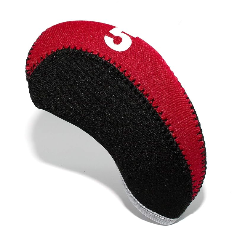 Variation Red-Black: Neoprene Golf Iron Head Covers Set, 11 Pieces - Fits Right-Handed For M5 M6 Taylormade, Callaway, PXG