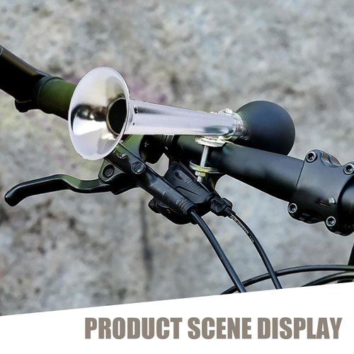 Opuweiy Classic Bike Horn, Retro Metal Squeeze Horn with Loud Sound, Universal Handlebar Mount for Bicycles, Fun Clown Themed Cycling Accessory (Silver)