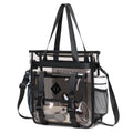 MUSEVOS Clear Tote Bag Clear Bag for Stadium Events, Thickened Water Resistant Heavy Duty PVC, 12x6x12 Stadium Approved for Work, Sports Games,Concert, Semi-Black