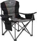 ALPHA CAMP Heavy Duty Camping Chair - 500LBS Capacity, Oversized Folding Design with Cooler Bag & Cup Holder