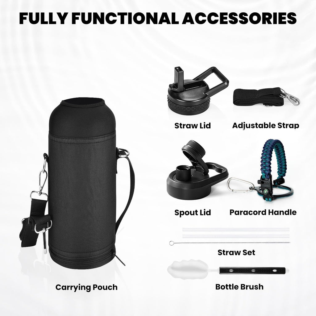 RAYMYLO Insulated Water Bottle - 40 oz Triple Wall Vacuum Stainless Steel | Keeps Drinks Cold for 36Hrs, Hot for 18Hrs