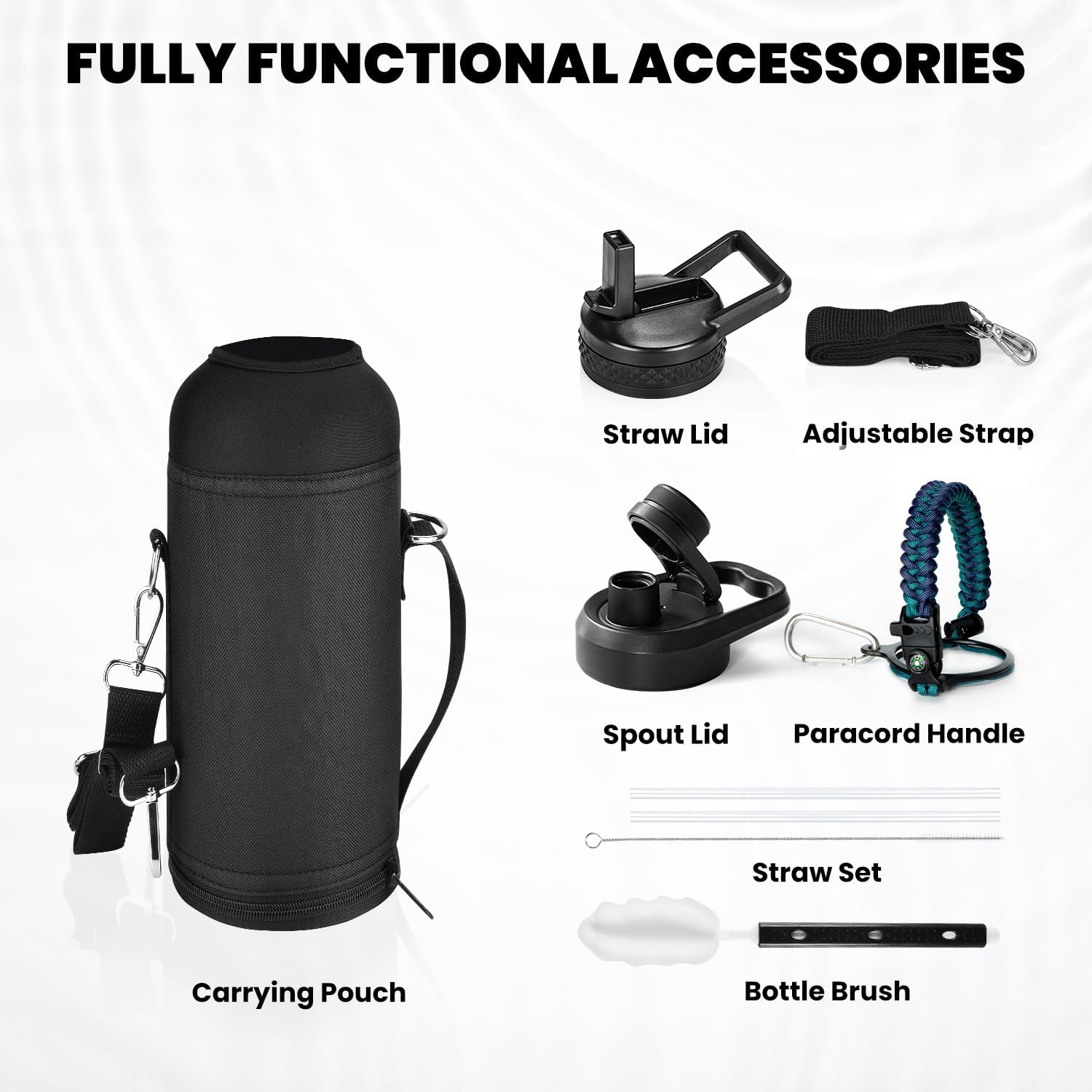 RAYMYLO Insulated Water Bottle - 40 oz Triple Wall Vacuum Stainless Steel | Keeps Drinks Cold for 36Hrs, Hot for 18Hrs