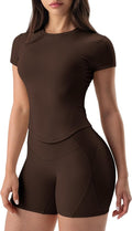 AVGO Short Sleeve Workout Tops - Soft Slim Fit Cropped Athletic Shirts for Yoga & Gym
