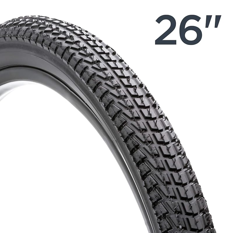 Schwinn 26 x 1.95 Hybrid/Kevlar Mountain Tire - Black, 26" x 1.95", Steel Bead