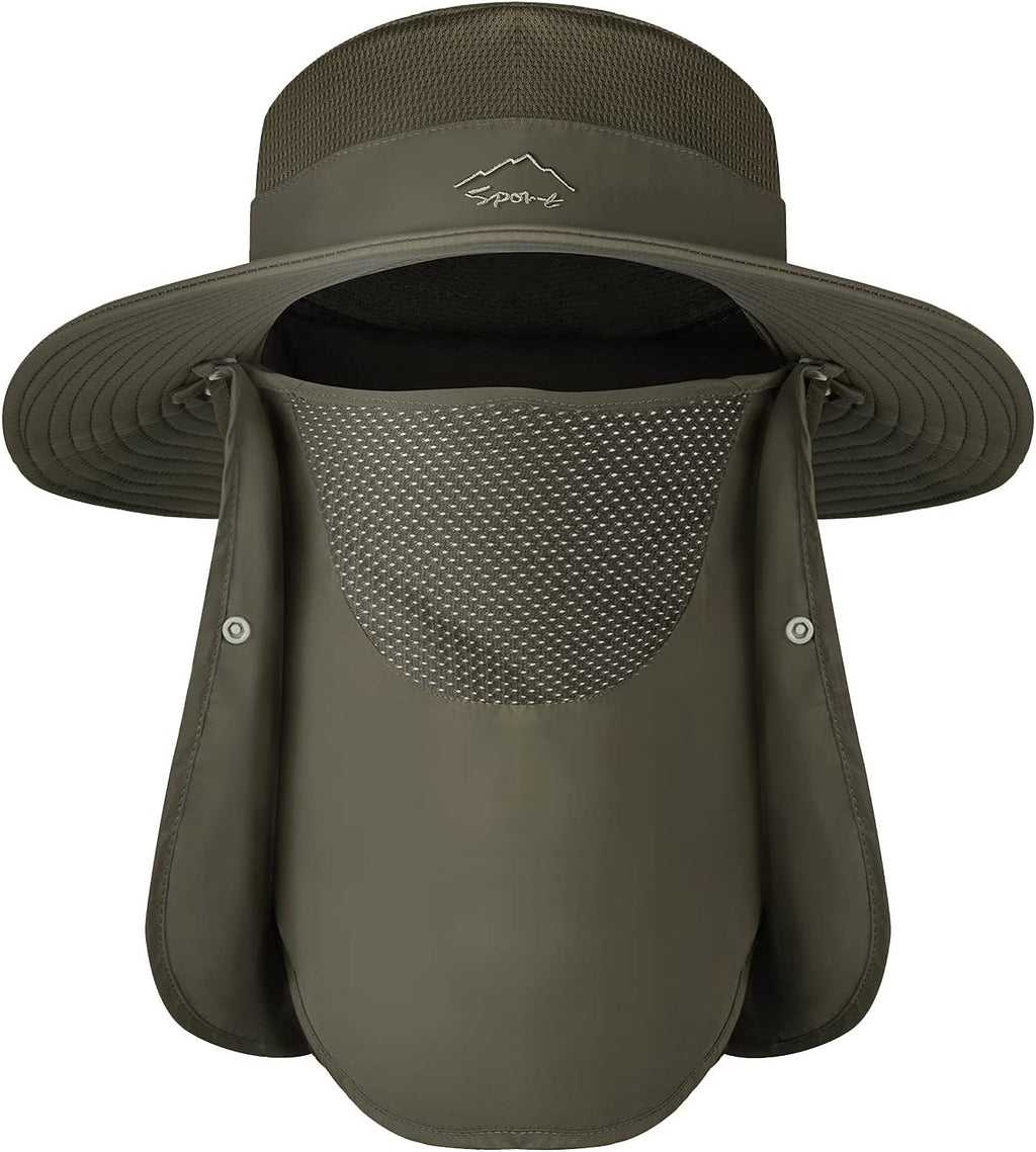 Sun Hats | Wide Brim Bucket Hat by [Brand Name] - UV Protection with UPF 50+ Face Cover & Neck Flap