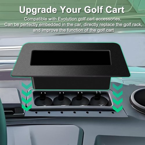 Zelvoro Golf Cart Phone Holder Wallet Holders, for Evolution Golf Cart Accessories 2025, Large Capacity No Divider, Compatible with Evolution D5 Maverick and Ranger Models (Black)