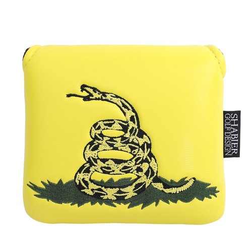 SHABIER Yellow Golf Large Mallet Headcover with Snake Design for Golf Putter Club