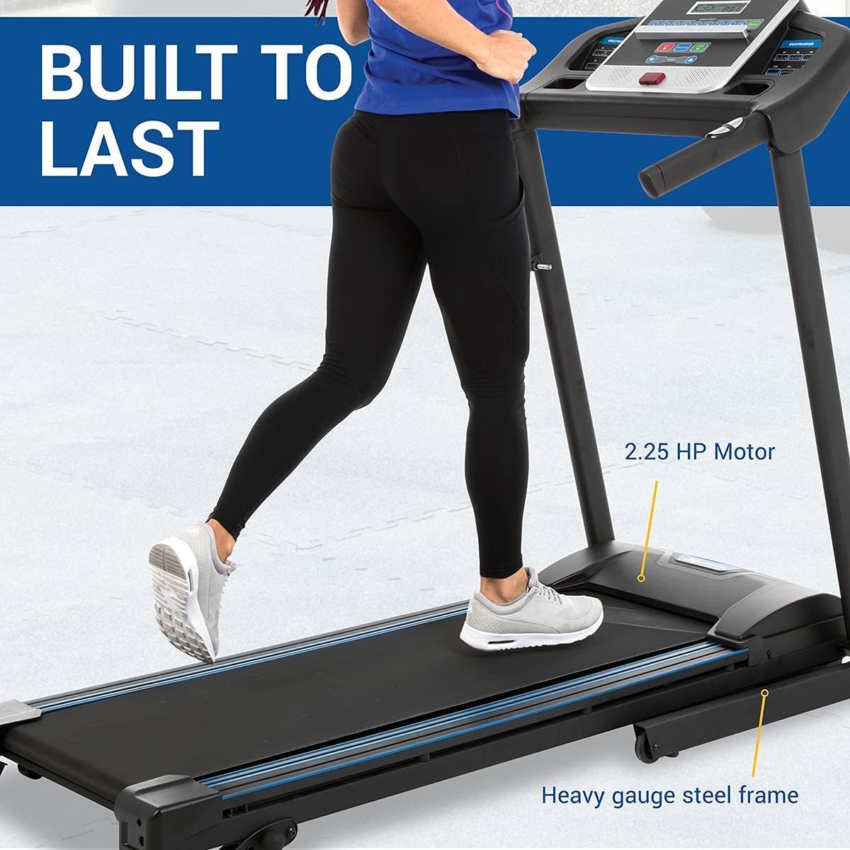 XTERRA Premium Folding Smart Treadmill - Compact Design, 250+ LB Capacity, Powerful Motor & Fitness App Included