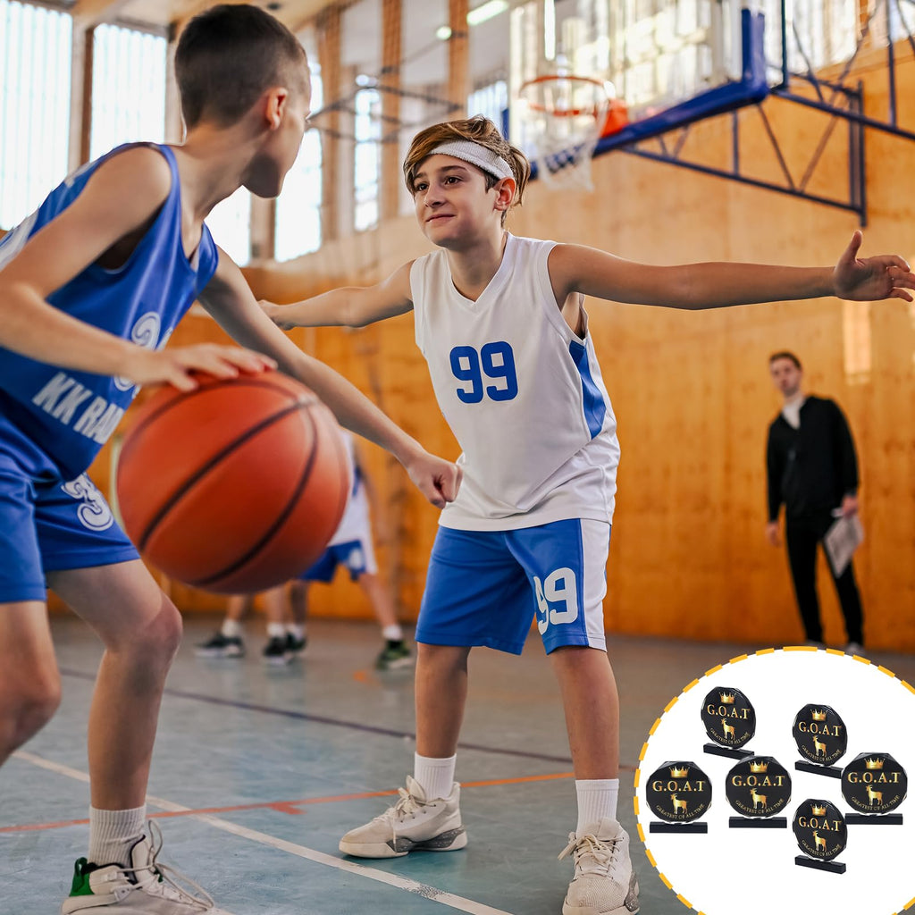 6 Pcs Goat Trophy Award Acrylic Award Greatest of All Time Funny Trophy Award Appreciation Gift for Boss, Coworker, Friend League Champion Award Winner Sports Award Appreciation Recognition Gift