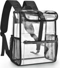 Mildbeer Clear Stadium Backpack - Compact PVC Flap Design for Sports & Concerts | 12x12x6, Black