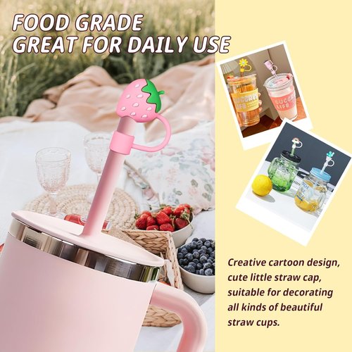 Hydro Flask Straw Cover Cap - Reusable Silicone Straw Covers for 10mm Straws | 6-Pack, BPA Free