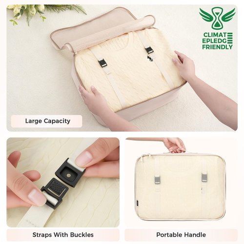 BAGAIL Packing Cubes - 8 Set Luggage Organizers for Travel Accessories | Cream Color