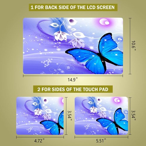Icolor Laptop Skin Sticker - Personalized Vinyl Cover Art Protector for 12" to 15.6" Notebooks