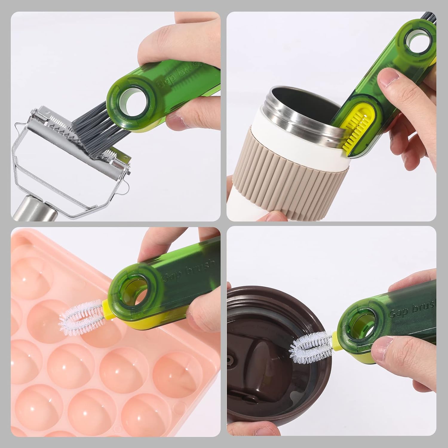 Skiennix 3-in-1 Cup Lid Cleaning Brush Set - Multifunctional Insulation Bottle & Silicone Holder Cleaner