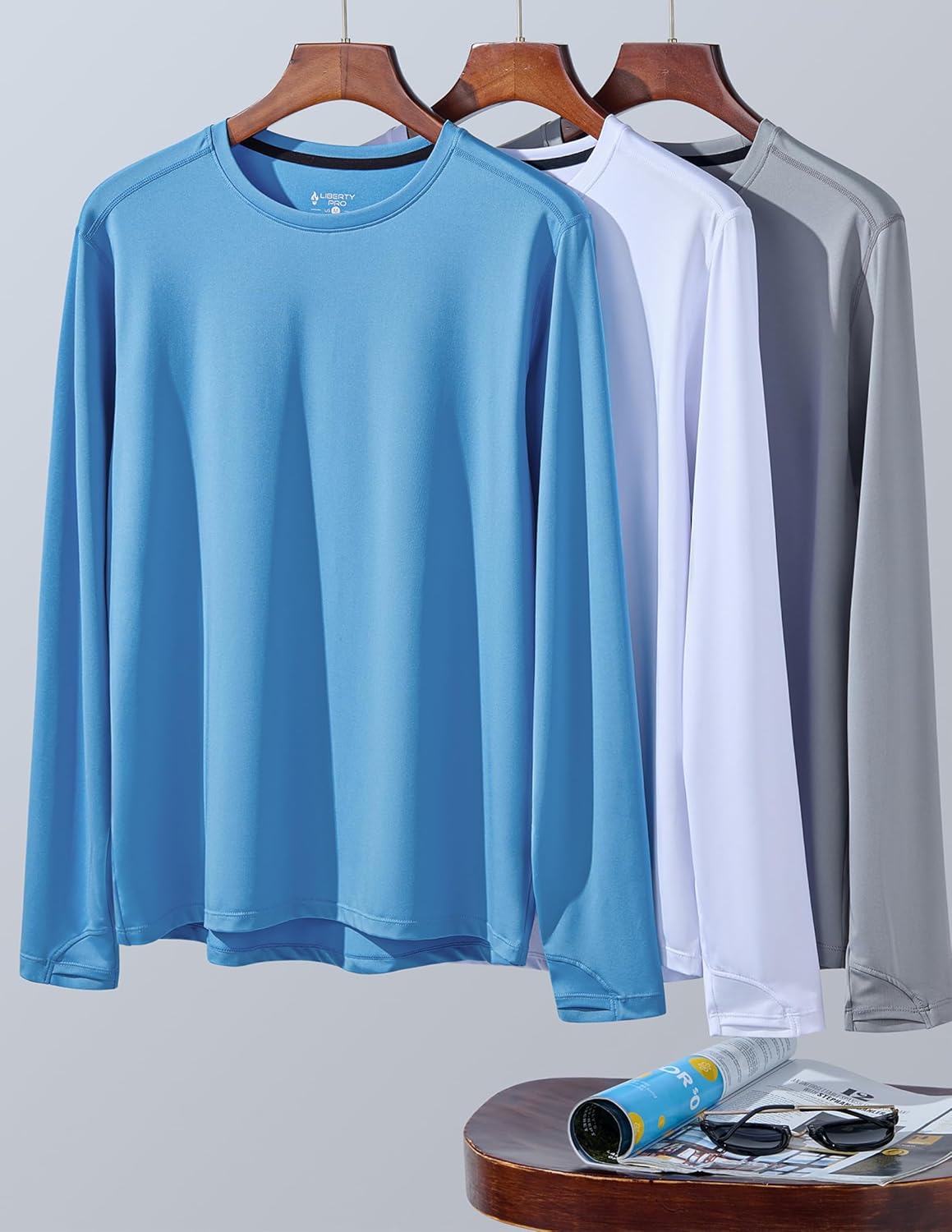 Skiennix Men's Dry Fit Long Sleeve T-Shirts - Lightweight Athletic Performance Tops | 3 Pack