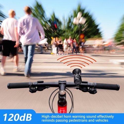 TWOOC 120dB Electric Bike Horn with Anti Theft Alarm, Small Loud Bike Bell Easy to Install, Waterproof Bicycle Horn Compatible for Mountain, Road Bike Cycling, Scooters and Adult's Bike Handlebars