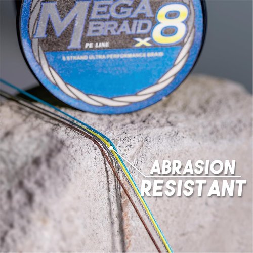Braided Fishing Line - 8 Strands, Abrasion Resistant, No Stretch, High Visibility for Saltwater & Freshwater