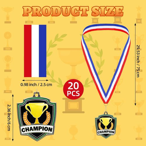Bulk Sports Medals - 10/20/30/40 Pcs Award Medals with Neck Ribbons | 2.4 Inch Winner Trophy Gift