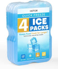 HOTOR Reusable Ice Packs - Slim, BPA-Free Gel Packs for Coolers & Lunch Boxes | 4 Pack Set