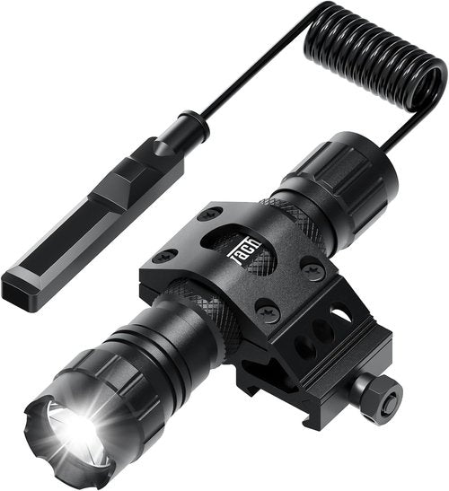 Feyachi Tactical Flashlight - 1200 Lumens Rifle Light with M-LOK Offset Mount & Pressure Switch | IP65 Waterproof, 200m Beam