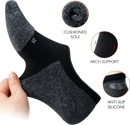 Gonii No Show Socks - Women's Athletic Compression Running Socks | Cushioned, Low Cut, 5 Pairs