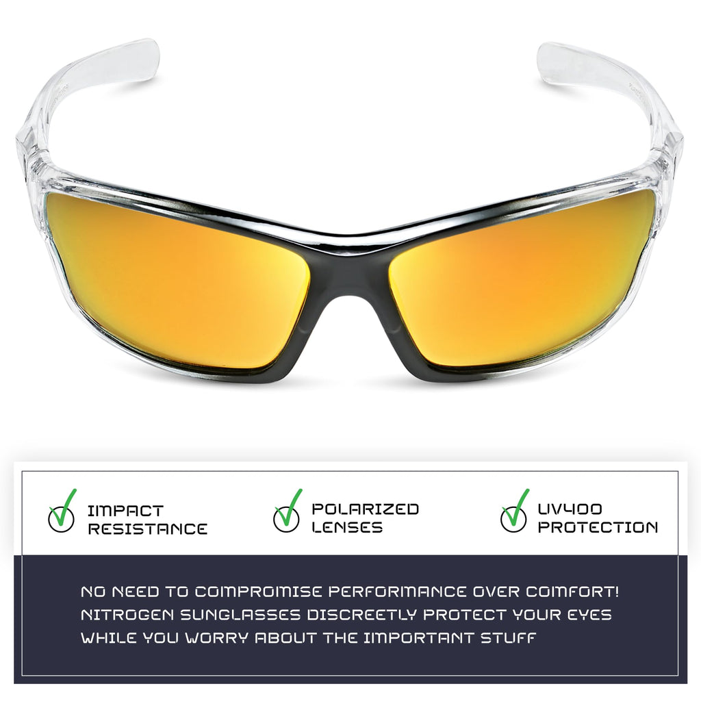 Nitrogen Polarized Wrap Around Sport Sunglasses for Men Women UV400 Driving Fishing Running Sun Glasses