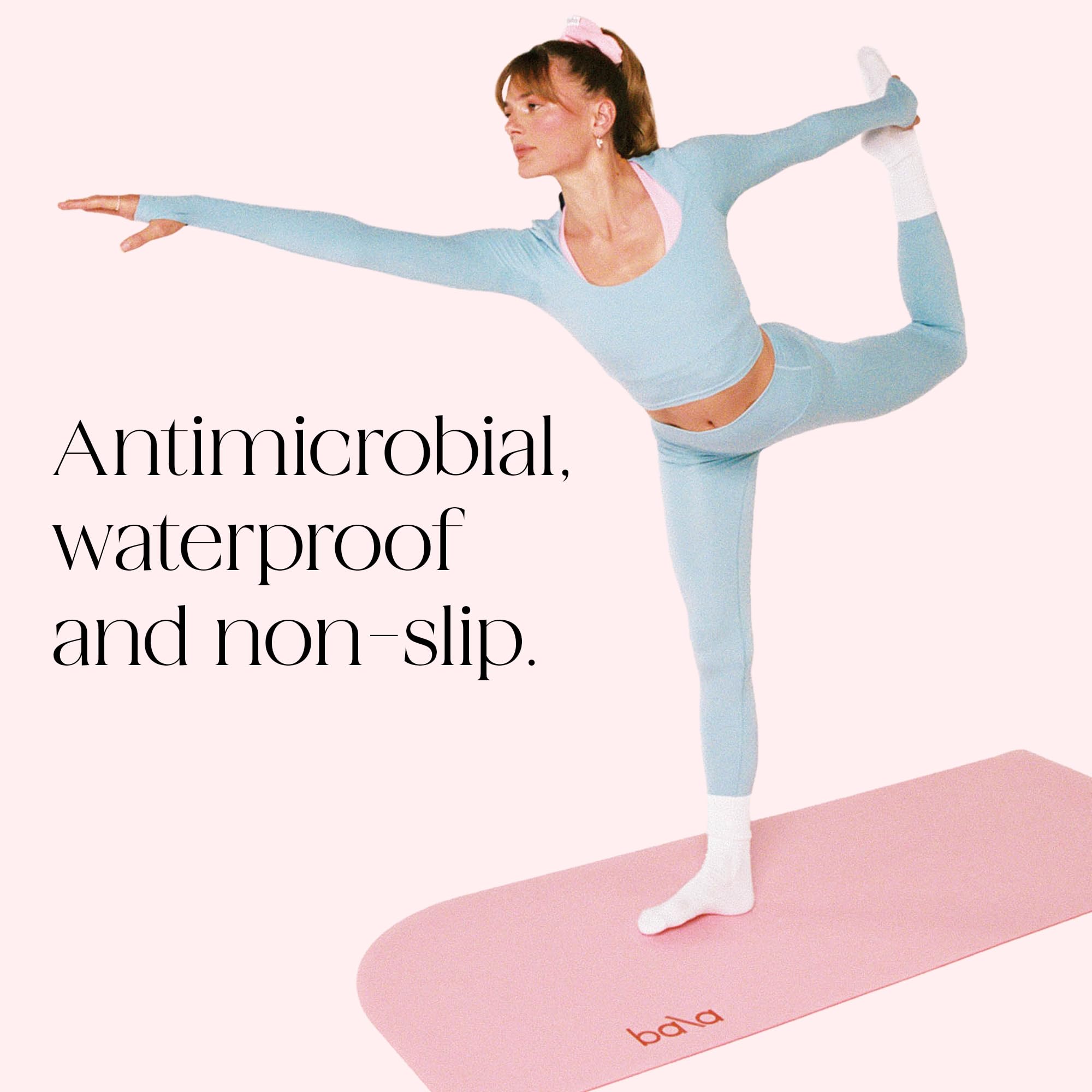 Bala Deco Yoga Mat for Home Gym, 5mm (Blush) - Non Slip Exercise Mat for Home Workout, Stretching, Pilates, Aerobics & Floor & Fitness Work Out - Outdoor or Indoor Exercise Equipment