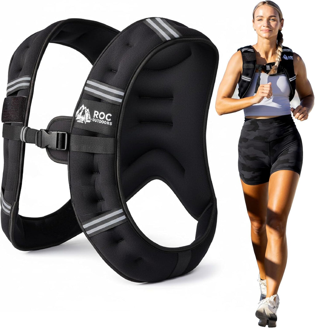 Roc Outdoors Weighted Vest - Rub-Free Technology for Men & Women | 5lb to 30lb Options for Fitness & Training