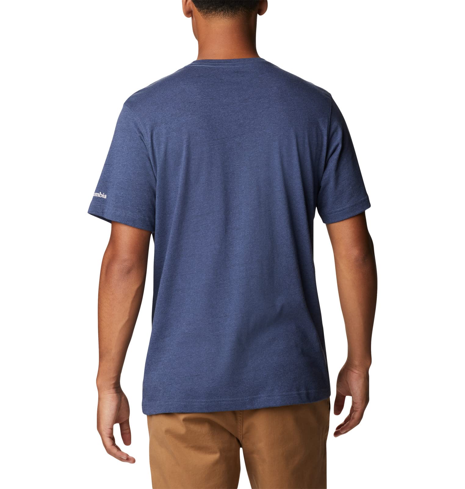 Columbia Men's Thistletown Hills Graphic Short Sleeve, Dark Mountain Heather/Hikers Graphic, 5X Tall