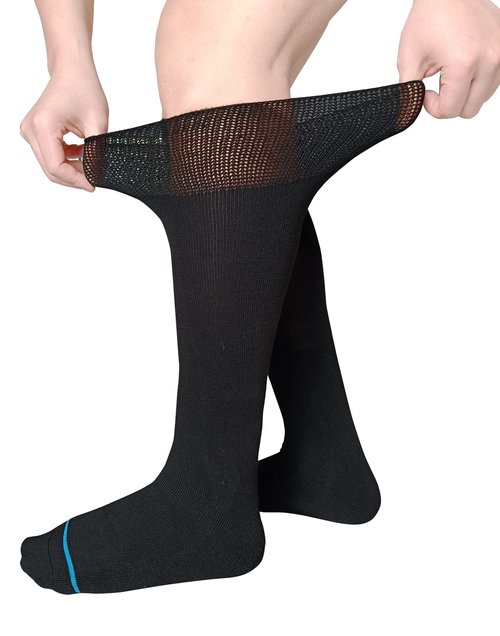 LORVVDE Walking Boot Socks Replacement Sock Liner for Orthopedic Boot Walker Brace, Cast Socks for Fracture Boot Surgical leg Cover Black 2 Pairs