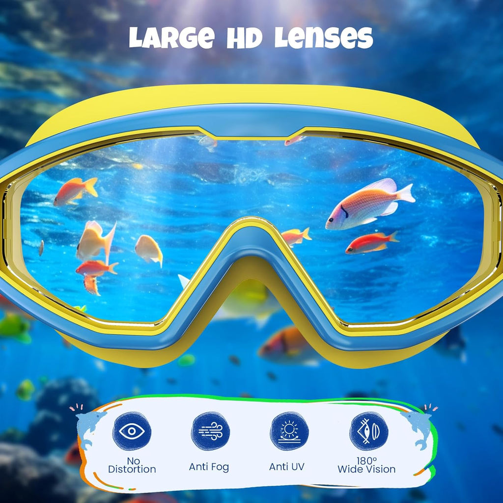 Skiennix Kids Swim Goggles - Anti-Fog UV Protection | 180° Clear View | 3 Pack for Ages 4-16