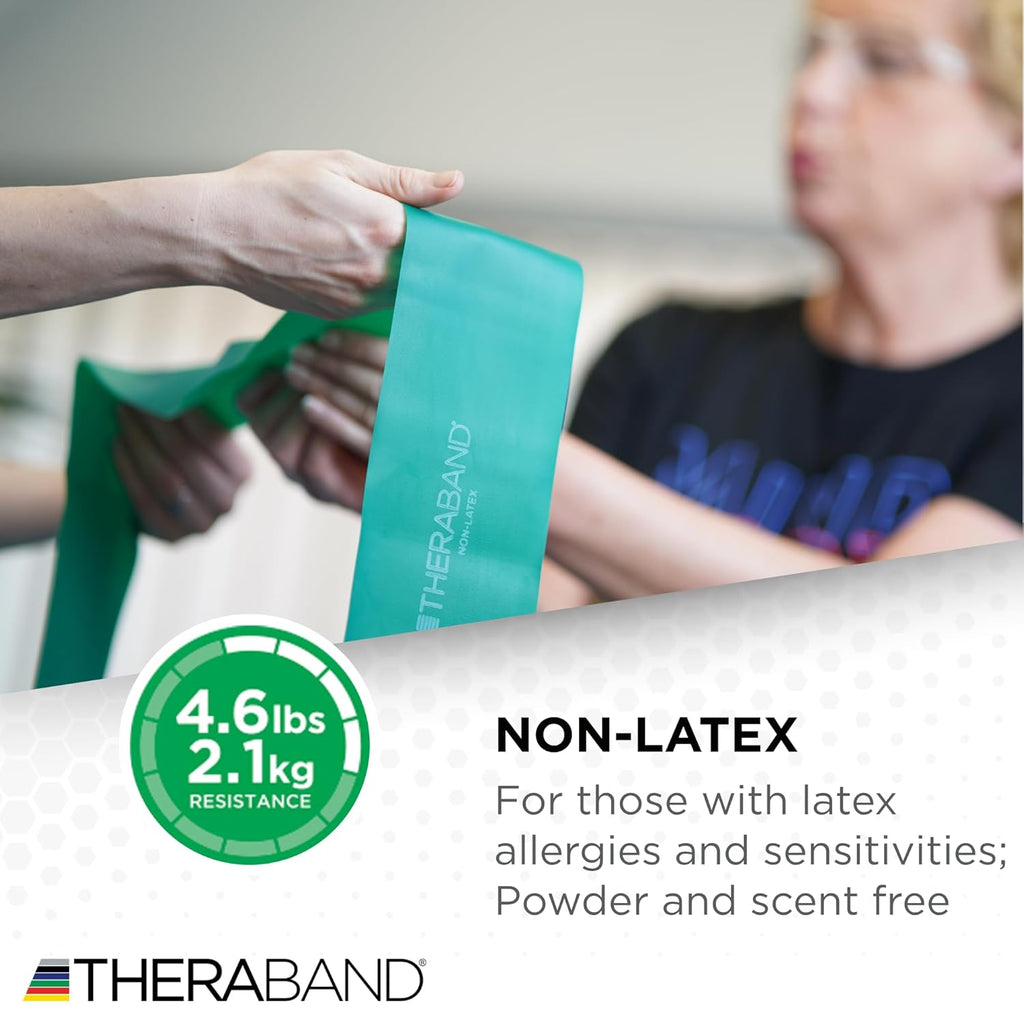 TheraBand Resistance Bands Set - Non-Latex Elastic Bands for Exercise & Therapy | Beginner Kit in Yellow, Red, Green