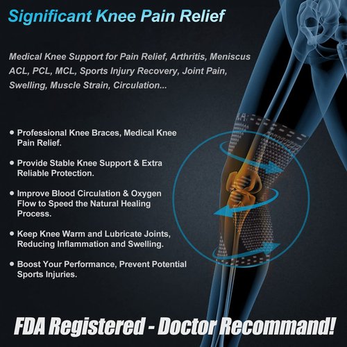 NEENCA Upgraded Thin Knee Brace for Women/Men, Compression Knee Support with Gel Pad & Spring Stabilizers. Knee Sleeve for Meniscus Tear, ACL, PCL, Arthritis, Joint Pain Relief, Runner, Workout, Sport