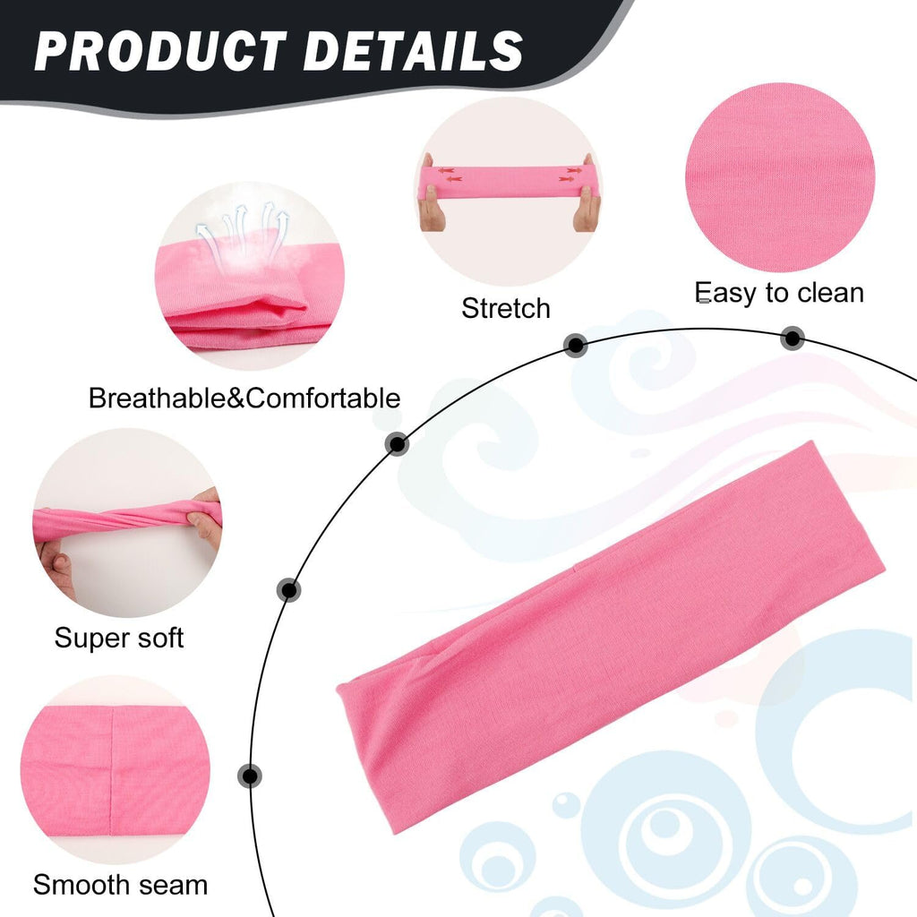 Skiennix 9-Piece Non-Slip Headband Set - Fashionable Elastic Cotton Hair Bands for Workout & Sports