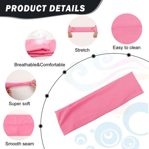 9Pcs Non-Slip Headbands for Women & Men - Soft Elastic Cotton Hair Bands for Yoga & Sports
