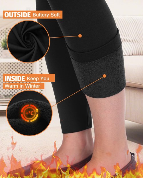Diu Life 3 Pack Fleece Lined Leggings for Women Thermal Tummy Control High Waist Running Tights Winter Workout Yoga Pants