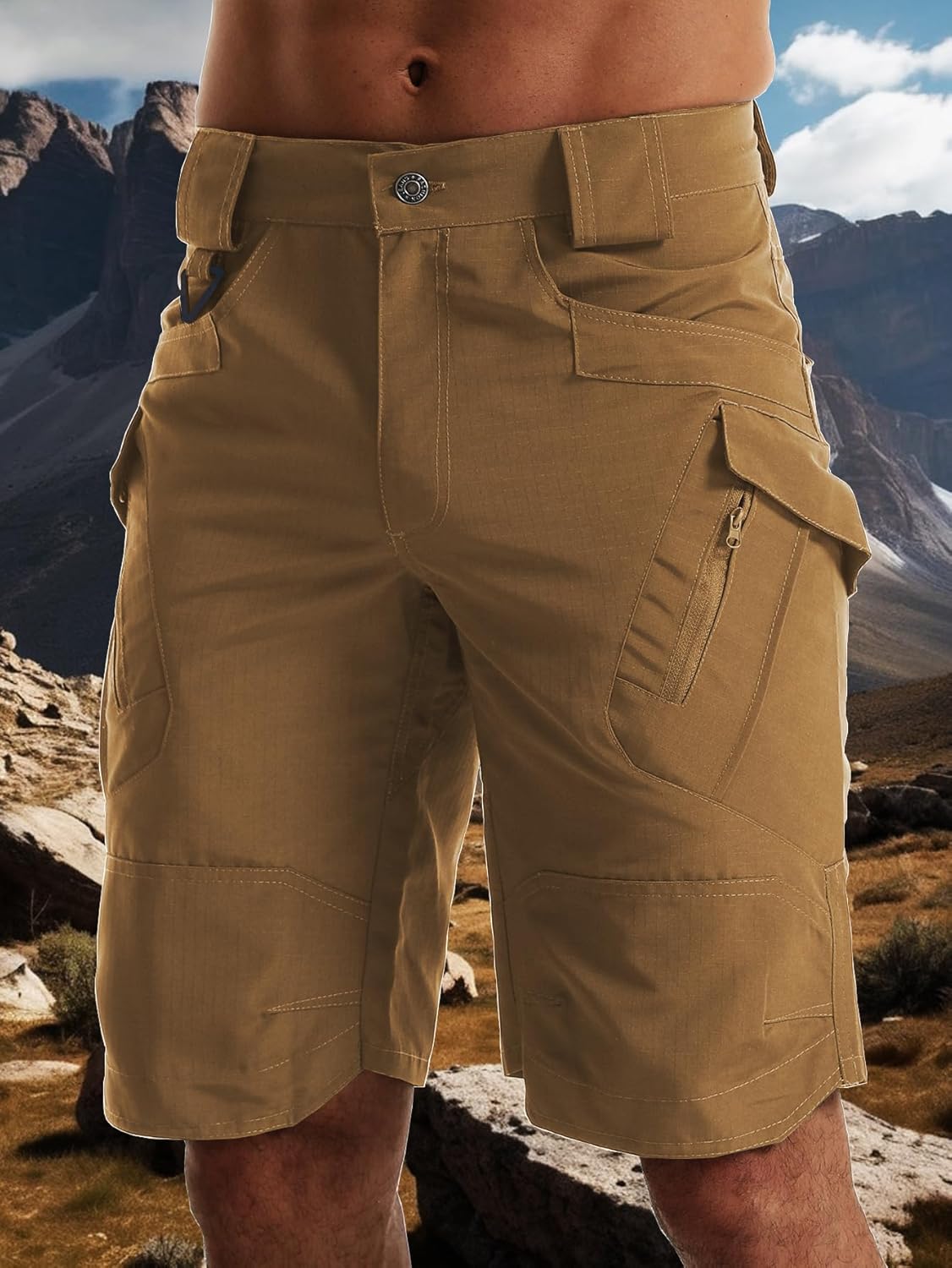 AUTIWITUA Men's Waterproof Hiking Shorts - Quick Dry Tactical Cargo Pants with Multi Pockets
