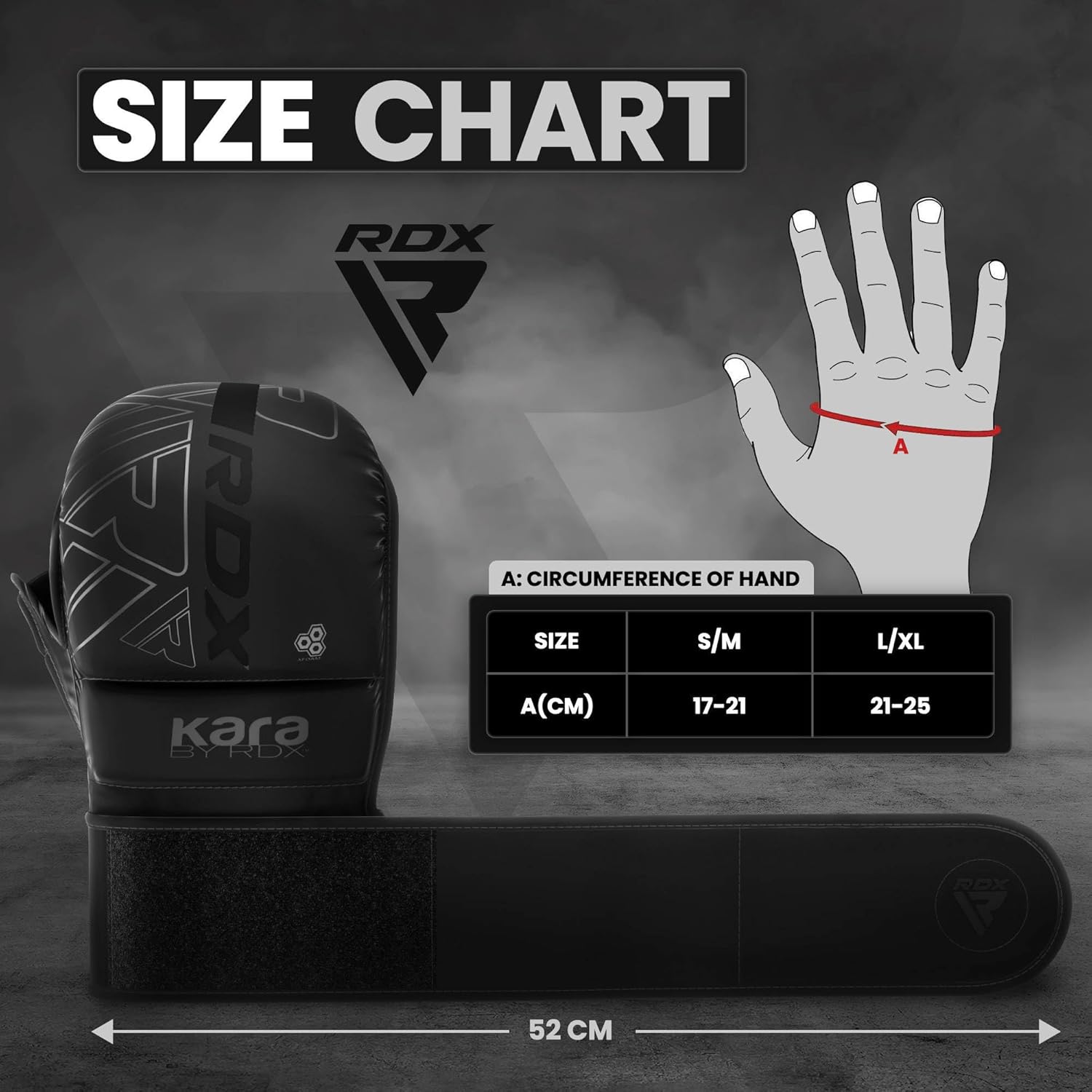 RDX MMA Gloves - Hybrid Open Palm Martial Arts Mitts for Men & Women | Maya Hide Leather, Wrist Support